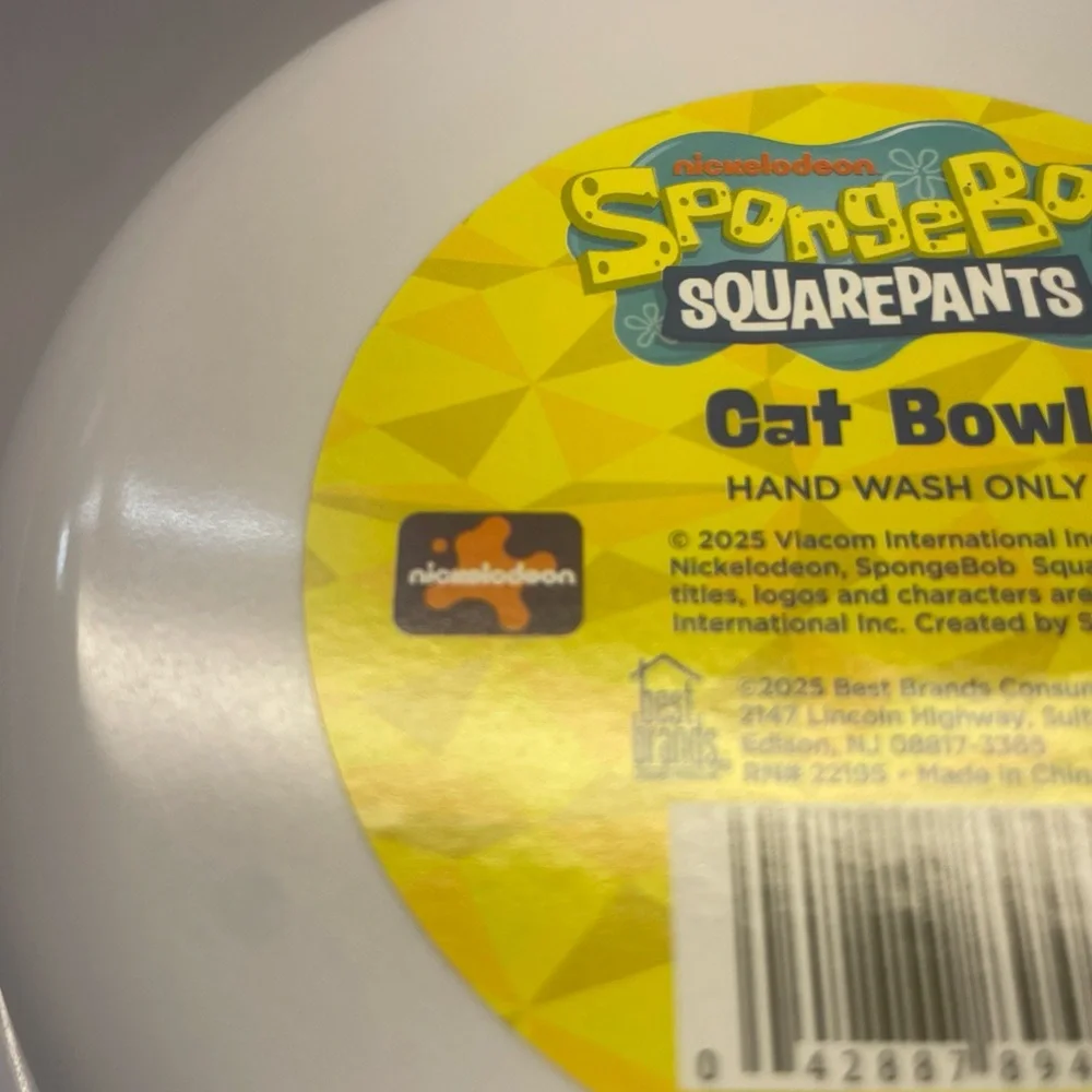Nostalgic Sponge Bob Food Water Cat Bowl By Nickelodeon 6
